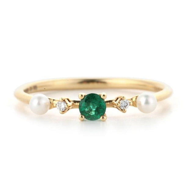 Emerald Water Pearl Ring V2 - Prime Adore