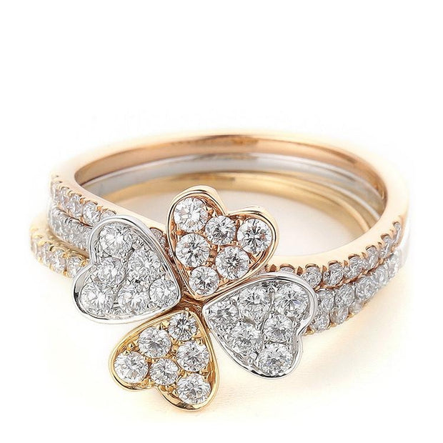 Four Leaf Clover Trinity Ring - Prime Adore