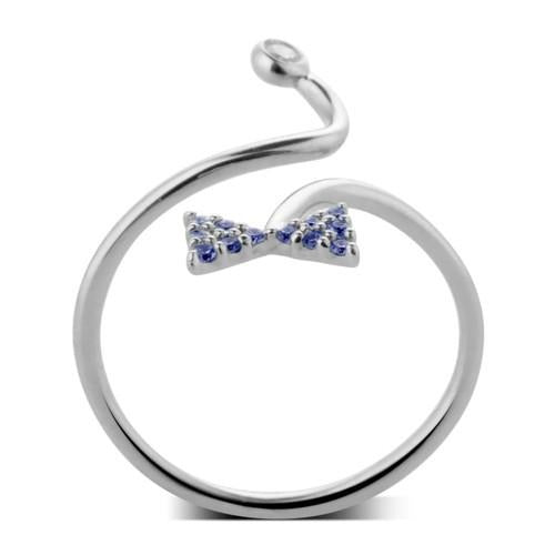 Sapphire Ribbon Diamond Tip Ring - Prime Adore